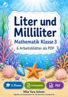 Vorschau - Arbeitsblätter - Liter und Milliliter | Mathematik Klasse 3 | 6 Arbeitsblätter als PDF - Deckblatt