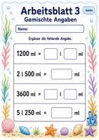 Vorschau - Arbeitsblätter - Liter und Milliliter | Mathematik Klasse 3 | 6 Arbeitsblätter als PDF - Seite 3