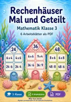 Vorschau - Arbeitsblätter - Rechenhäuser Mal und Geteilt | Mathematik Klasse 3 | 6 Arbeitsblätter als PDF - Deckblatt