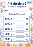 Vorschau - Arbeitsblätter - Gramm und Kilogramm | Mathematik Klasse 3 | 6 Arbeitsblätter als PDF - Seite 2