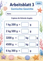 Vorschau - Arbeitsblätter - Gramm und Kilogramm | Mathematik Klasse 3 | 6 Arbeitsblätter als PDF - Seite 3