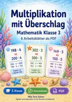 Vorschau - Arbeitsblätter - Multiplikation mit Überschlag | Mathematik Klasse 3 | 6 Arbeitsblätter als PDF - Deckblatt