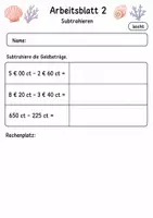 Vorschau - Arbeitsblätter - Geldbeträge Rechnen | Mathematik Klasse 3 | 6 Arbeitsblätter als PDF - Seite 2