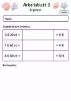 Vorschau - Arbeitsblätter - Geldbeträge Rechnen | Mathematik Klasse 3 | 6 Arbeitsblätter als PDF - Seite 3
