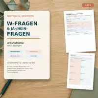 Vorschau - Arbeitsblätter - Deutsch A1: W-Fragen und Ja-/Nein-Fragen - Deckblatt
