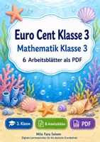 Vorschau - Arbeitsblätter - Euro Cent Klasse 3 | Mathematik Klasse 3 | 6 Arbeitsblätter als PDF - Deckblatt