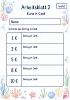 Vorschau - Arbeitsblätter - Euro Cent Klasse 3 | Mathematik Klasse 3 | 6 Arbeitsblätter als PDF - Seite 2
