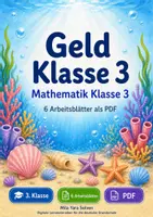 Vorschau - Arbeitsblätter - Geld Klasse 3 | Mathematik Klasse 3 | 6 Arbeitsblätter als PDF - Deckblatt