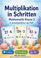 Vorschau - Arbeitsblätter - Multiplikation in Schritten | Mathematik Klasse 3 | 6 Arbeitsblätter als PDF - Deckblatt