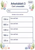 Vorschau - Arbeitsblätter - Geld Klasse 3 | Mathematik Klasse 3 | 6 Arbeitsblätter als PDF - Seite 3