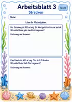Vorschau - Arbeitsblätter - Längen Sachaufgaben | Mathematik Klasse 3 | 6 Arbeitsblätter als PDF - Seite 3