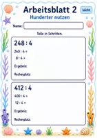 Vorschau - Arbeitsblätter - Division in Schritten | Mathematik Klasse 3 | 6 Arbeitsblätter als PDF - Seite 2