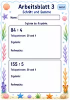 Vorschau - Arbeitsblätter - Division in Schritten | Mathematik Klasse 3 | 6 Arbeitsblätter als PDF - Seite 3