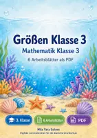 Vorschau - Arbeitsblätter - Größen Klasse 3 | Mathematik Klasse 3 | 6 Arbeitsblätter als PDF - Deckblatt