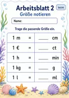 Vorschau - Arbeitsblätter - Größen Klasse 3 | Mathematik Klasse 3 | 6 Arbeitsblätter als PDF - Seite 2