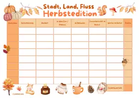 Vorschau - Arbeitsblätter - Stadt, Land, Fluss – Herbstedition | Herbstspiel für Deutsch oder Vertretungsstunde | Herbstferien | Halloween I DaF/DaZ | Klasse 4–6 - Seite 1