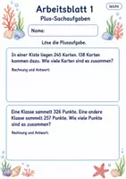 Vorschau - Arbeitsblätter - Sachaufgaben Gemischt Klasse 3 | Mathematik Klasse 3 | 6 Arbeitsblätter als PDF - Seite 1