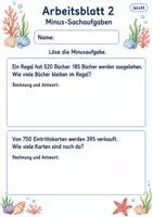 Vorschau - Arbeitsblätter - Sachaufgaben Gemischt Klasse 3 | Mathematik Klasse 3 | 6 Arbeitsblätter als PDF - Seite 2