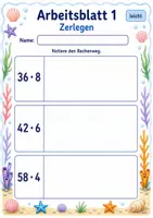 Vorschau - Arbeitsblätter - Rechenwege Multiplikation | Mathematik Klasse 3 | 6 Arbeitsblätter als PDF - Seite 1