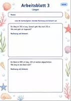Vorschau - Arbeitsblätter - Sachaufgaben mit Geld und Längen | Mathematik Klasse 3 | 6 Arbeitsblätter als PDF - Seite 3