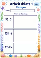 Vorschau - Arbeitsblätter - Rechenwege Division | Mathematik Klasse 3 | 6 Arbeitsblätter als PDF - Seite 1