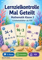 Vorschau - Arbeitsblätter - Lernzielkontrolle Mal Geteilt | Mathematik Klasse 3 | 6 Arbeitsblätter als PDF - Deckblatt