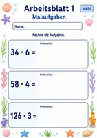 Vorschau - Arbeitsblätter - Lernzielkontrolle Mal Geteilt | Mathematik Klasse 3 | 6 Arbeitsblätter als PDF - Seite 1