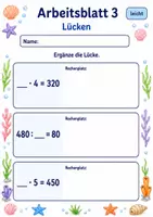 Vorschau - Arbeitsblätter - Lernzielkontrolle Mal Geteilt | Mathematik Klasse 3 | 6 Arbeitsblätter als PDF - Seite 3