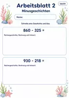 Vorschau - Arbeitsblätter - Rechengeschichten Klasse 3 | Mathematik Klasse 3 | 6 Arbeitsblätter als PDF - Seite 2