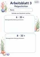 Vorschau - Arbeitsblätter - Rechengeschichten Klasse 3 | Mathematik Klasse 3 | 6 Arbeitsblätter als PDF - Seite 3