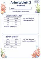 Vorschau - Arbeitsblätter - Sachaufgaben mit Tabellen | Mathematik Klasse 3 | 6 Arbeitsblätter als PDF - Seite 3