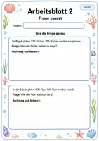 Vorschau - Arbeitsblätter - Sachaufgaben Frage Rechnung Antwort | Mathematik Klasse 3 | 6 Arbeitsblätter als PDF - Seite 2