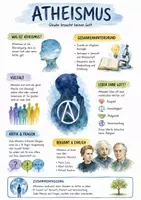 Vorschau - Arbeitsblätter - Lernposter + Arbeitsblätter zum Thema "Atheismus" + Lösung & MP3 + Mindmap + Infografik - Deckblatt