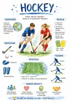 Vorschau - Arbeitsblätter - Lernposter + Arbeitsblätter zum Thema "Hockey" + Lösung & MP3 + Mindmap + Infografik - Deckblatt