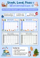 Vorschau - Arbeitsblätter - Stadt, Land, Fluss – Winteredition | Winterspiel für Deutsch | Weihnachten | Weihnachtsspiel | DaF/DaZ | Klasse 4–6 - Deckblatt
