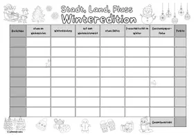 Vorschau - Arbeitsblätter - Stadt, Land, Fluss – Winteredition | Winterspiel für Deutsch | Weihnachten | Weihnachtsspiel | DaF/DaZ | Klasse 4–6 - Seite 3