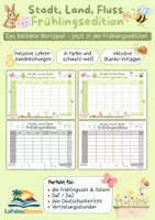 Vorschau - Arbeitsblätter - Stadt, Land, Fluss Frühlingsedition I Frühling & Ostern | Frühlingsspiel & Osterspiel für Deutschunterricht I DaF/DaZ | Klasse 4–6 - Deckblatt