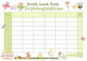 Vorschau - Arbeitsblätter - Stadt, Land, Fluss Frühlingsedition I Frühling & Ostern | Frühlingsspiel & Osterspiel für Deutschunterricht I DaF/DaZ | Klasse 4–6 - Seite 2