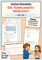 Vorschau - Stundenentwürfe - Soziales Lernen: Sozialtraining "Komplimente-Werkstatt" - Teil 2 (Doppelstunde) / Klasse 2-4 / Schuljahresbeginn - Deckblatt