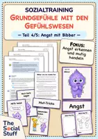 Vorschau - Stundenentwürfe - Soziales Lernen: Sozialtraining "Grundgefühle mit den Gefühlswesen" - Teil 4: Angst mit Bibber (Doppelstunde) / Klasse 1& 2 / Schuljahresbeginn / Gefühle - Deckblatt