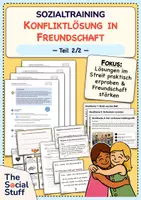 Vorschau - Stundenentwürfe - Soziales Lernen: Sozialtraining "Konfliktlösung in Freundschaft" - Teil 2 (Doppelstunde) / Gewaltfreie Kommunikation / Klasse 3-5 - Deckblatt