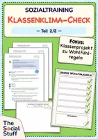 Vorschau - Stundenentwürfe - Soziales Lernen: Sozialtraining "Klassenklima-Check" - Teil 2 (Doppelstunde) / Klassenklima verbessern / Klasse 3-5 / Schuljahresbeginn - Deckblatt