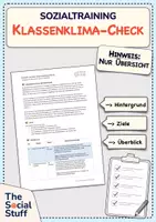 Vorschau - Stundenentwürfe - Soziales Lernen / Sozialtraining: Der Klassenklima-Check / Hintergrund, Ziele & Überblick / Klassenklima verbessern - Deckblatt