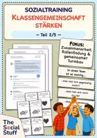 Vorschau - Stundenentwürfe - Soziales Lernen: Sozialtraining "Klassengemeinschaft stärken" - Teil 2 (Doppelstunde) / Klasse 3-5 / Teambuilding - Deckblatt