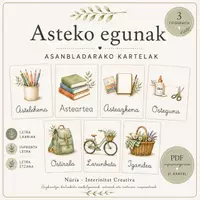 Vista previa - Unidades / Secuencias / Situaciones de Aprendizaje - Asteko egunak | Asanbladarako kartelak - Portada