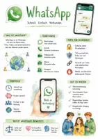 Vorschau - Arbeitsblätter - Lernposter + Arbeitsblätter zum Thema "WhatsApp" + Lösung & MP3 + Mindmap + Infografik - Deckblatt