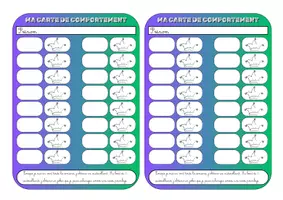 Aperçu - Apprentissages en autonomie - Carte de comportement - Page de couverture