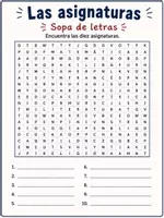 Vorschau - Arbeitsblätter - Las asignaturas - Vocabulario, Ejercicios - Seite 1