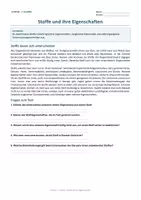 Vorschau - Arbeitsblätter - Arbeitsblatt Chemie Klasse 7 - Stoffe und ihre Eigenschaften - Deckblatt