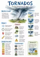 Vorschau - Arbeitsblätter - Lernposter + Arbeitsblätter zum Thema "Tornados" + Lösung & MP3 + Mindmap + Infografik - Deckblatt